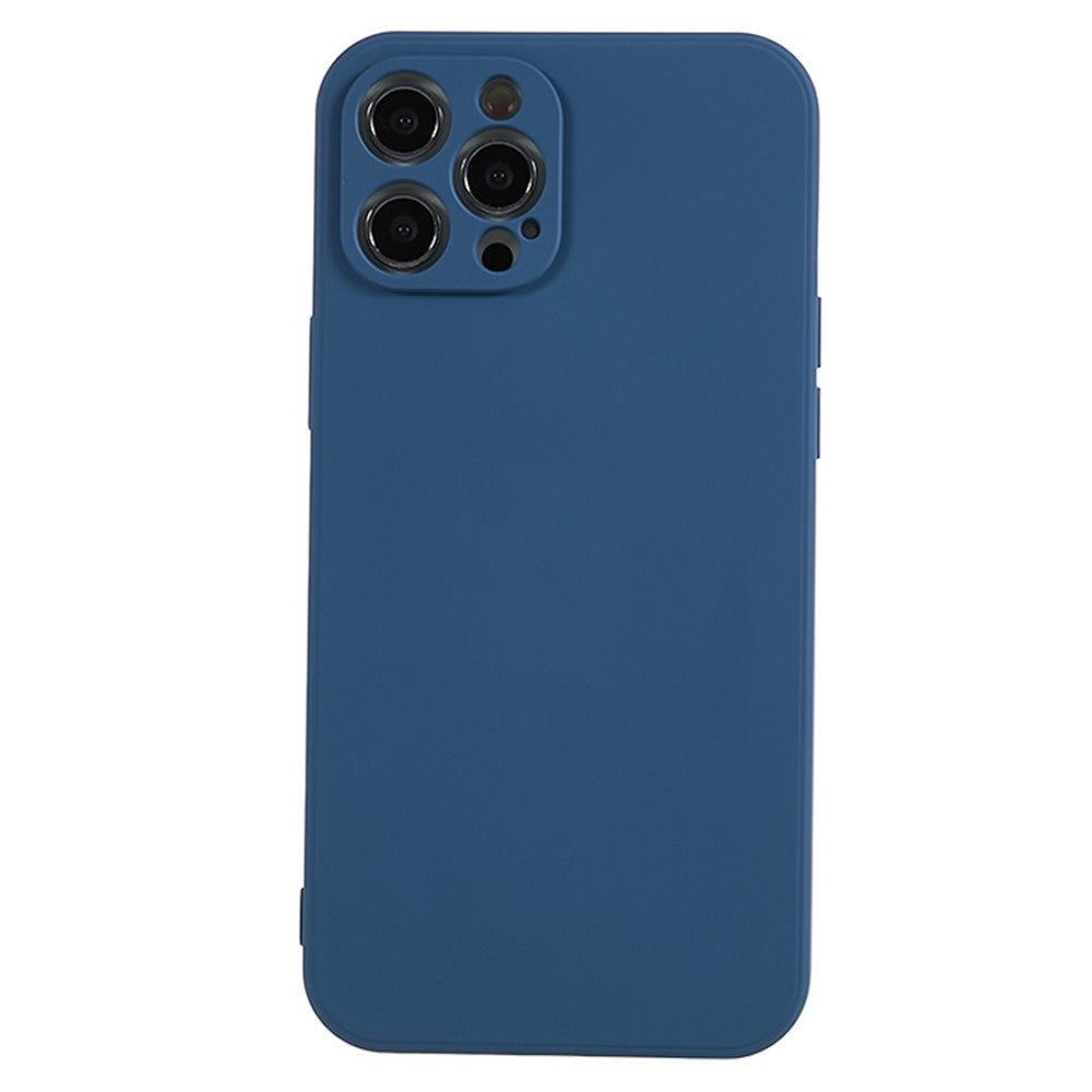 For iPhone 12 Pro Max 6.7 inch Soft TPU Drop-Proof Rubberized Cover Fiber Lining Cushion Phone Case