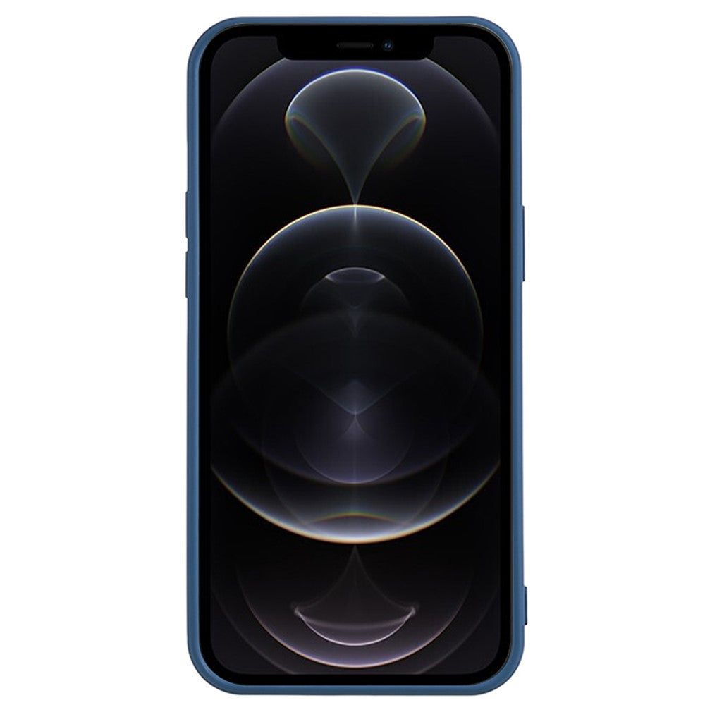 For iPhone 12 Pro Max 6.7 inch Soft TPU Drop-Proof Rubberized Cover Fiber Lining Cushion Phone Case