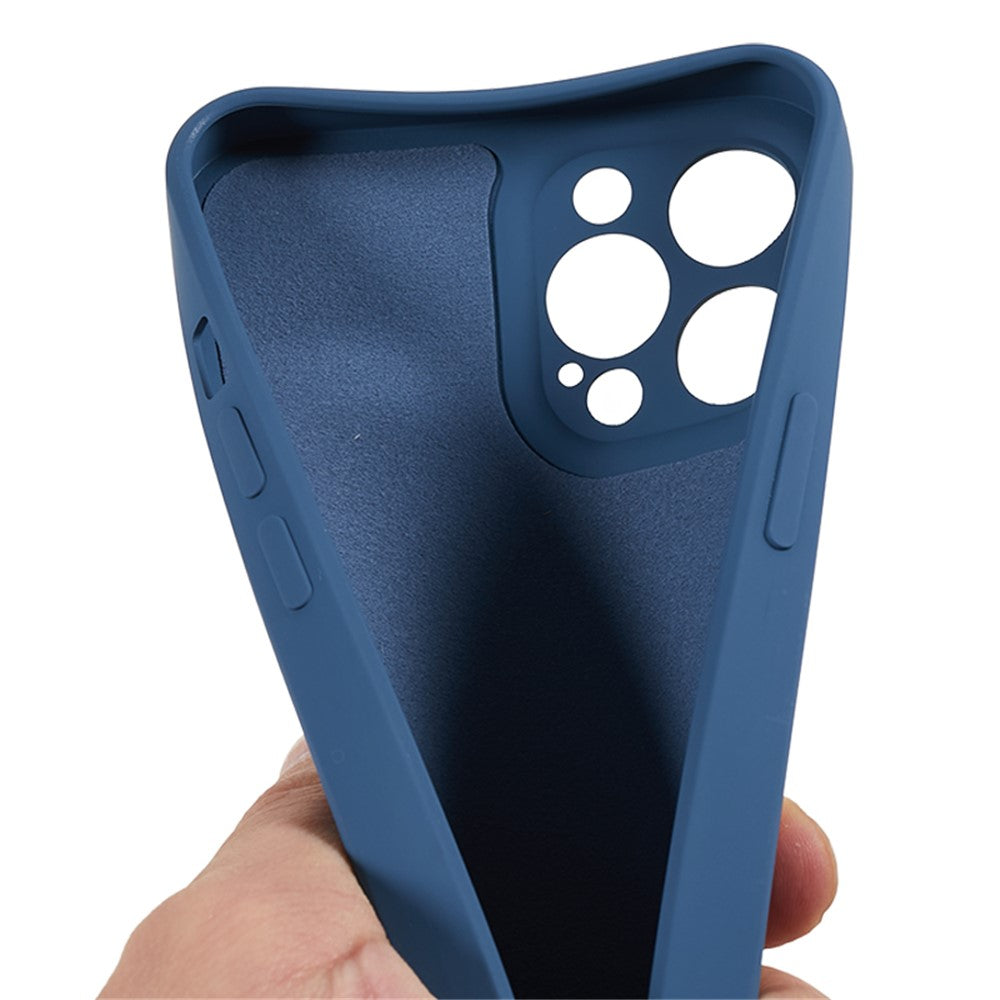 For iPhone 12 Pro Max 6.7 inch Soft TPU Drop-Proof Rubberized Cover Fiber Lining Cushion Phone Case