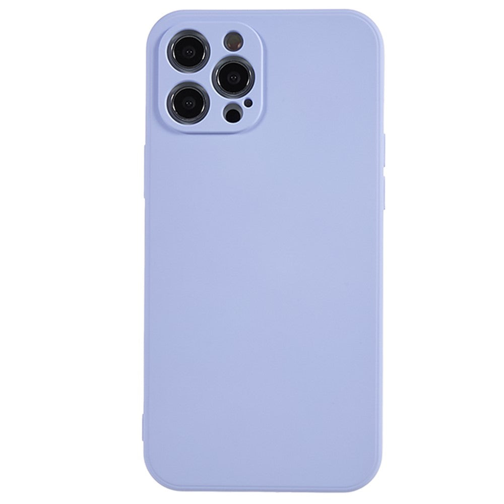 For iPhone 12 Pro Max 6.7 inch Soft TPU Drop-Proof Rubberized Cover Fiber Lining Cushion Phone Case