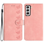 For Samsung Galaxy S22+ 5G Stand Wallet Folio Flip Case Butterfly Imprinted Splash Proof Leather Cover