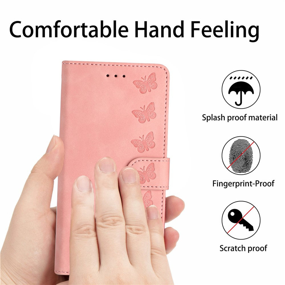For Samsung Galaxy A52 5G / A52 4G / A52s 5G Drop-proof Butterfly Imprinted Shell Leather Wallet Stand Phone Case