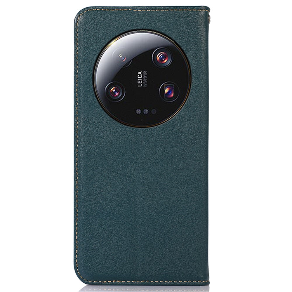 KHAZNEH Mobilmobilskal För Xiaomi 13 Ultra RFID-blockerande Plånboksfodral i äkta kohudläder