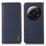 KHAZNEH For Xiaomi 13 Ultra Mobile Phone Cover RFID Blocking Genuine Cowhide Leather Stand Wallet Case