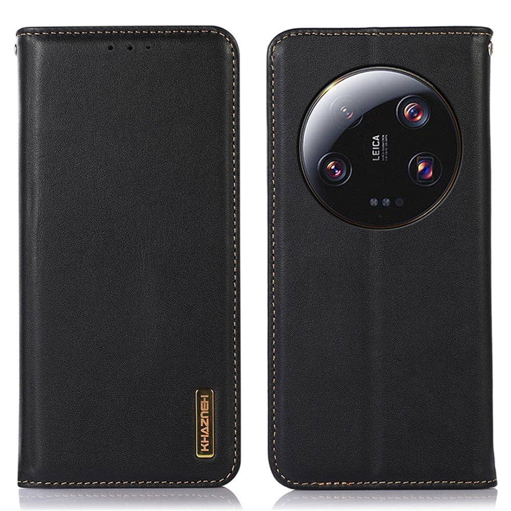 KHAZNEH Mobilmobilskal För Xiaomi 13 Ultra RFID-blockerande Plånboksfodral i äkta kohudläder