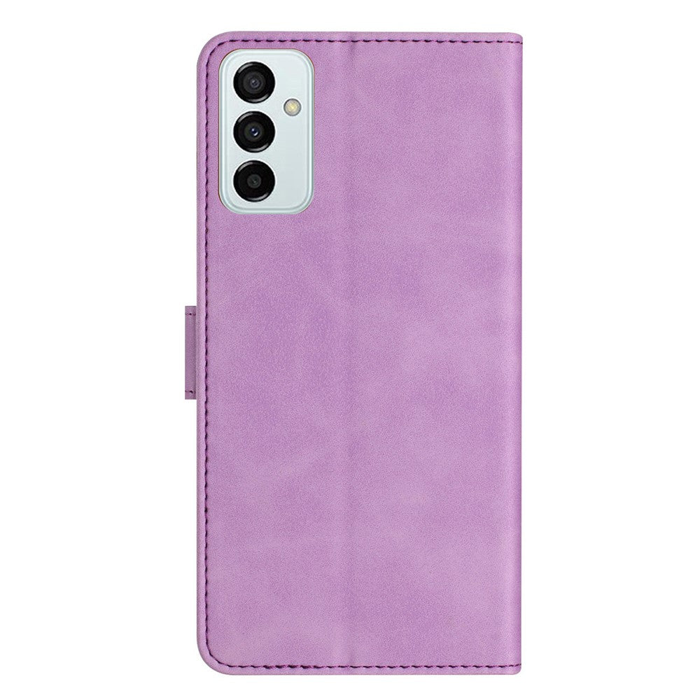 Stativskal till Samsung Galaxy M23 5G / F23 5G Fjärilspräglat Anti-fingeravtrycks Läderplånbok
