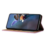 Stativskal till Samsung Galaxy M23 5G / F23 5G Fjärilspräglat Anti-fingeravtrycks Läderplånbok