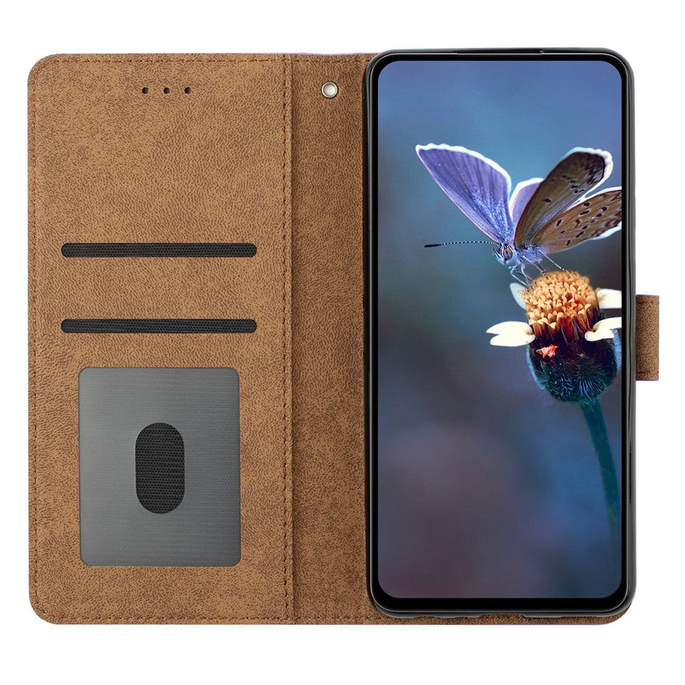Butterfly Imprinted Phone Case for Samsung Galaxy M53 5G PU Leather Cover with Stand Wallet