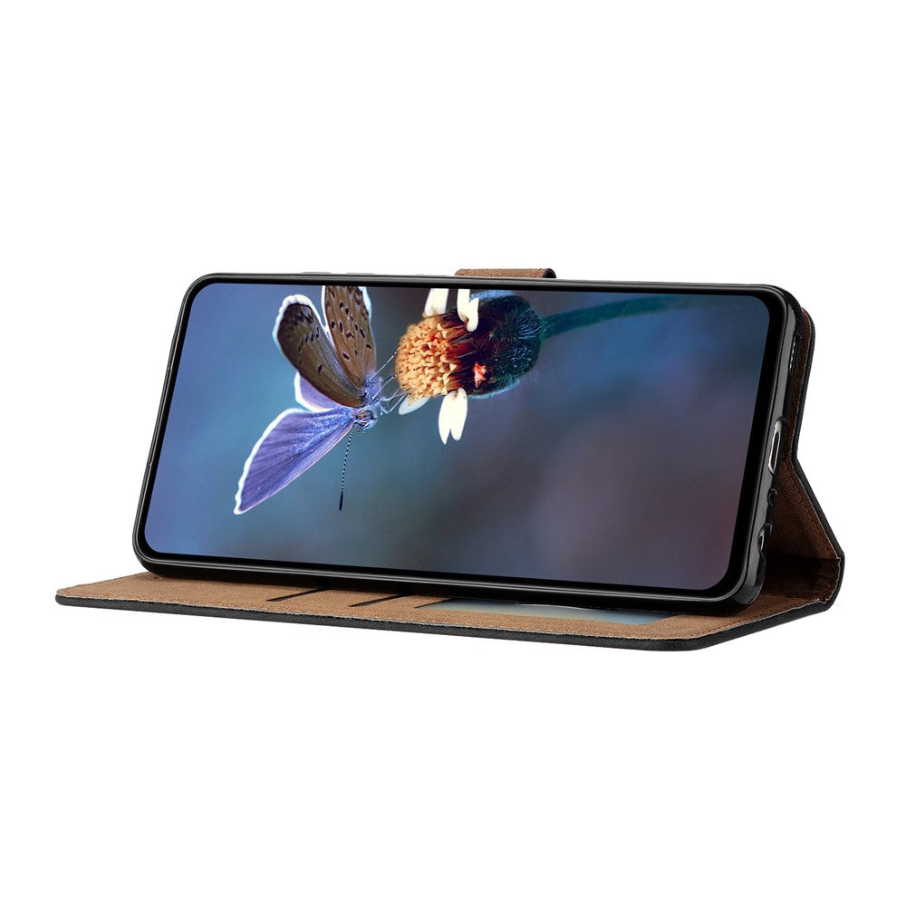 Leather Case for Samsung Galaxy A41 (Global Version) Butterfly Imprinted Phone Cover with Stand Wallet