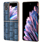 For Oppo Find N2 Flip 5G Genuine Cow Leather+PC Phone Case Nano Electroplating Mahjong Texture Back Cover