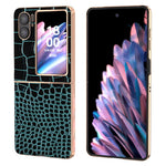 For Oppo Find N2 Flip 5G Genuine Cow Leather+PC Shockproof Cover Crocodile Texture Nano Electroplating Phone Case