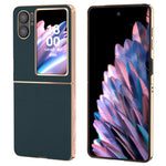 Til Oppo Find N2 Flip 5G Nano Galvaniseret Bagcover Ægte Koskind+PC Tekstureret Telefoncover