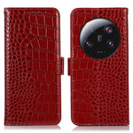 For Xiaomi 13 Ultra Genuine Cowhide Leather Phone Case Stand RFID Blocking Wallet Crocodile Texture Phone Cover
