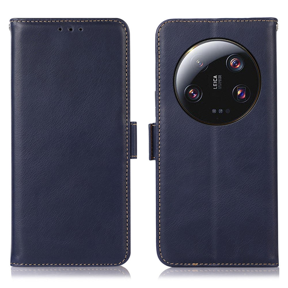For Xiaomi 13 Ultra RFID Blocking Wallet Phone Case Genuine Cowhide Leather Crazy Horse Texture Stand Cover