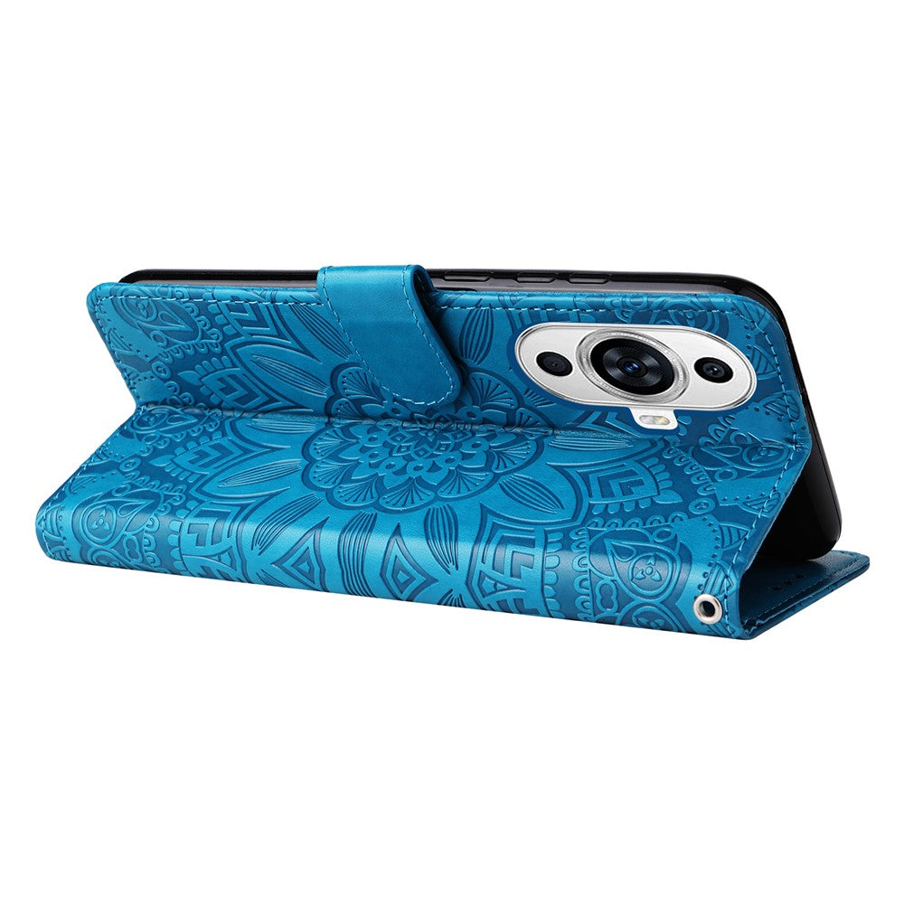 For Huawei nova 11 / nova 12s 4G / nova 12 Lite 4G Wallet Flip Protective Cover PU Leather Sunflower Imprinted Stand Phone Case