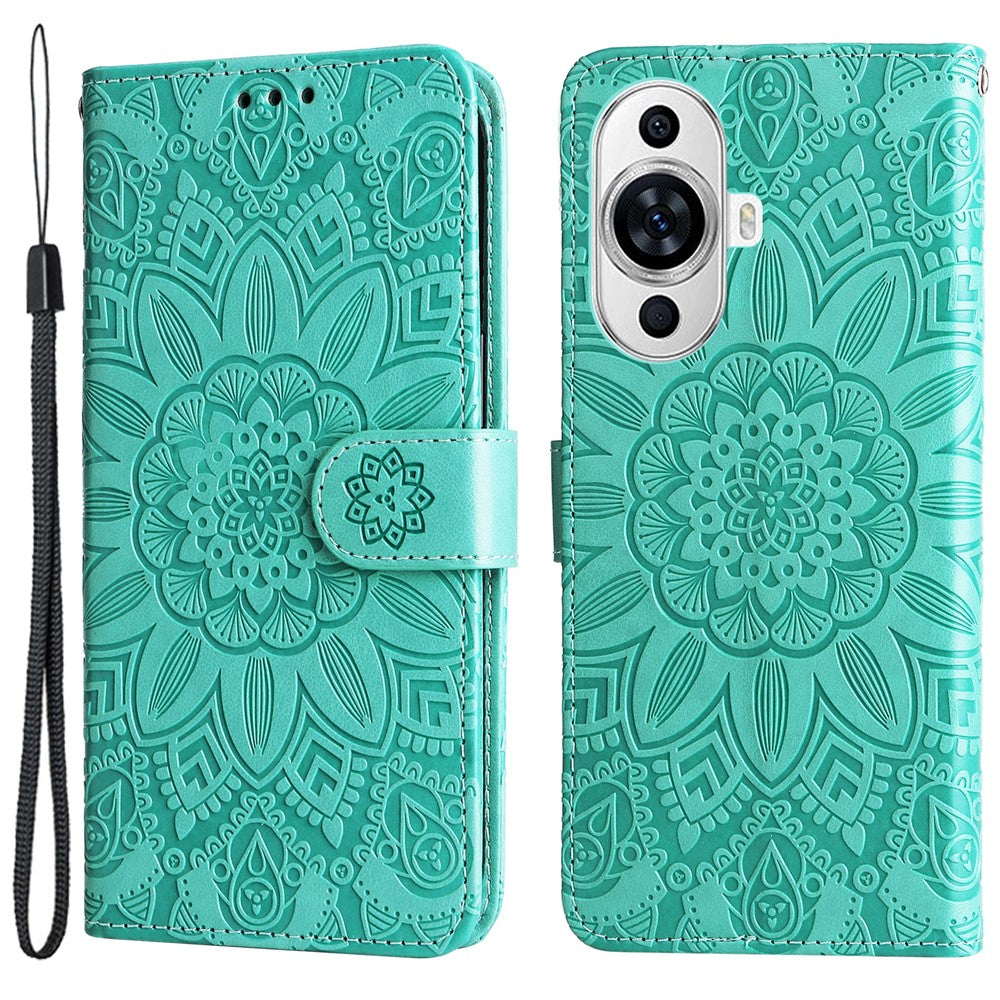 For Huawei nova 11 / nova 12s 4G / nova 12 Lite 4G Wallet Flip Protective Cover PU Leather Sunflower Imprinted Stand Phone Case