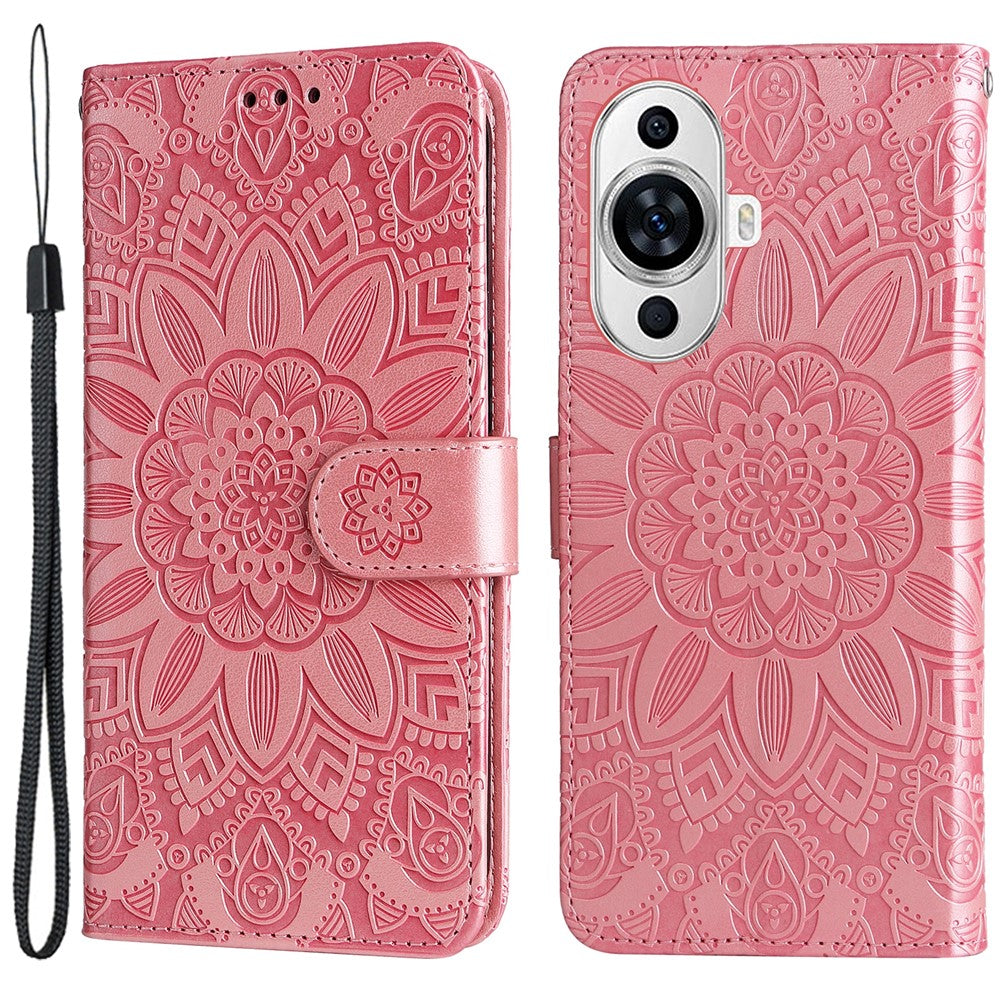 For Huawei nova 11 / nova 12s 4G / nova 12 Lite 4G Wallet Flip Protective Cover PU Leather Sunflower Imprinted Stand Phone Case