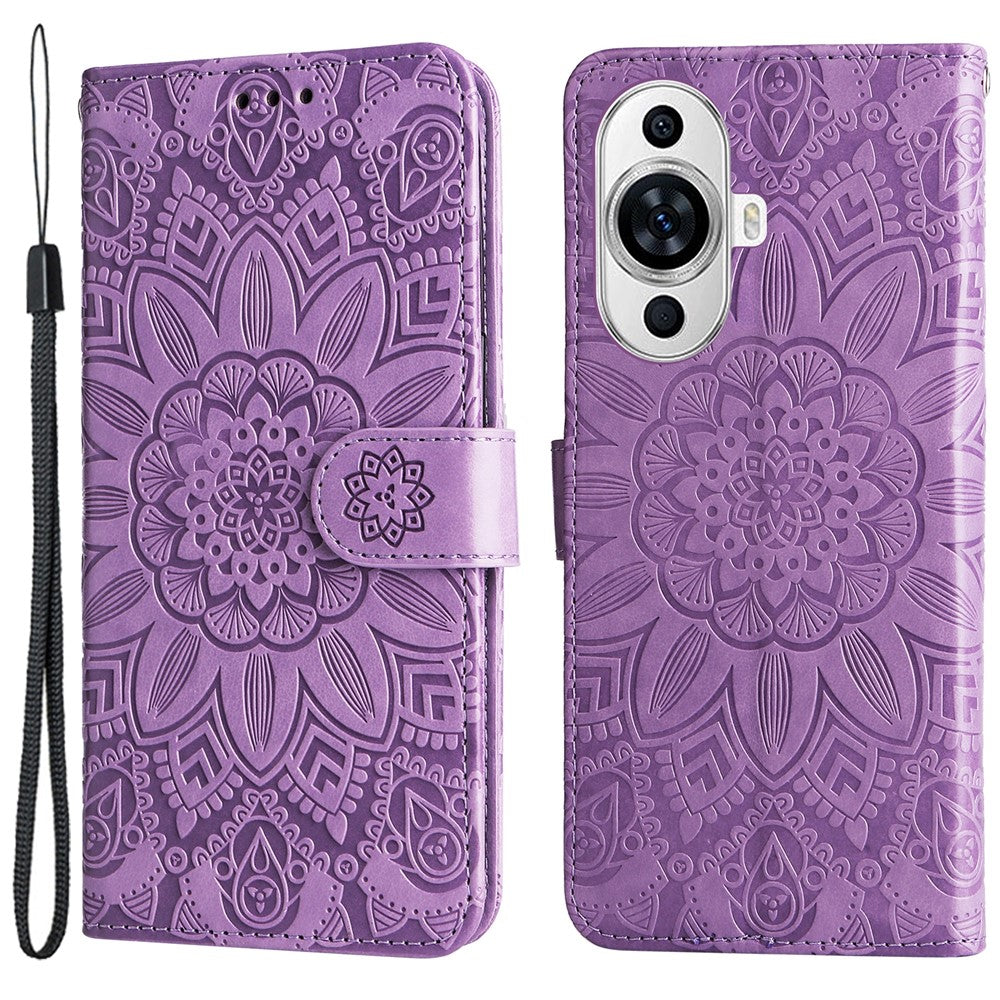 For Huawei nova 11 / nova 12s 4G / nova 12 Lite 4G Wallet Flip Protective Cover PU Leather Sunflower Imprinted Stand Phone Case