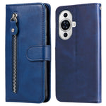 Leather Phone Case for Huawei nova 11 / nova 12s 4G / nova 12 Lite 4G , Calf Texture Zipper Pocket Stand Wallet Shockproof Cover