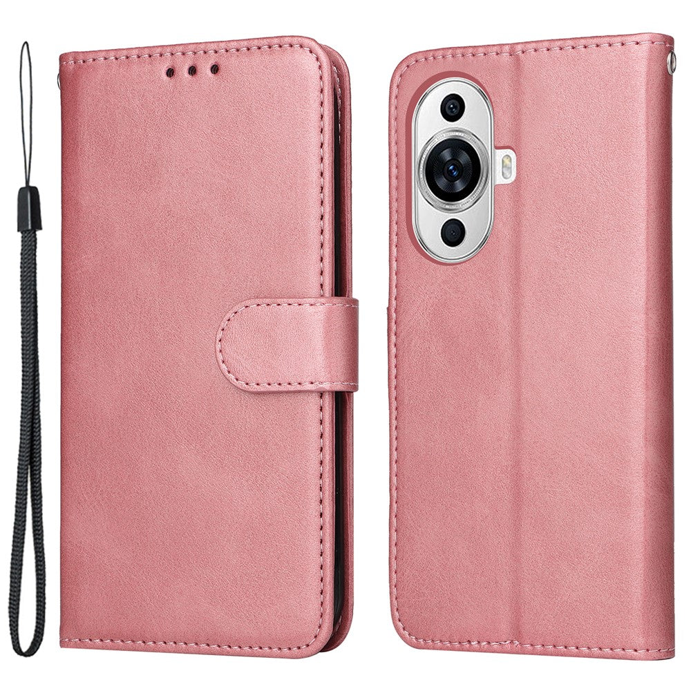 For Huawei nova 11 Pro / nova 11 Ultra PU Leather Case Calf Texture Wallet Stand Phone Cover with Strap