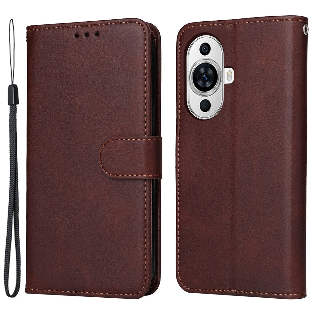 For Huawei nova 11 Pro / nova 11 Ultra PU Leather Case Calf Texture Wallet Stand Phone Cover with Strap