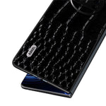 ABEEL For Huawei Mate X3 5G Crocodile Texture Shockproof Phone Case Genuine Cowhide Leather Coated PC Black Edge Cover