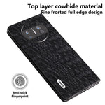 ABEEL For Huawei Mate X3 5G Textured Genuine Cow Leather Coated PC Cover Black Edge Phone Case