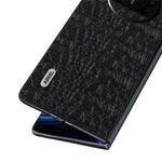 ABEEL For Huawei Mate X3 5G Textured Genuine Cow Leather Coated PC Cover Black Edge Phone Case