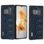 ABEEL For Huawei Mate X3 5G Textured Genuine Cow Leather Coated PC Cover Black Edge Phone Case