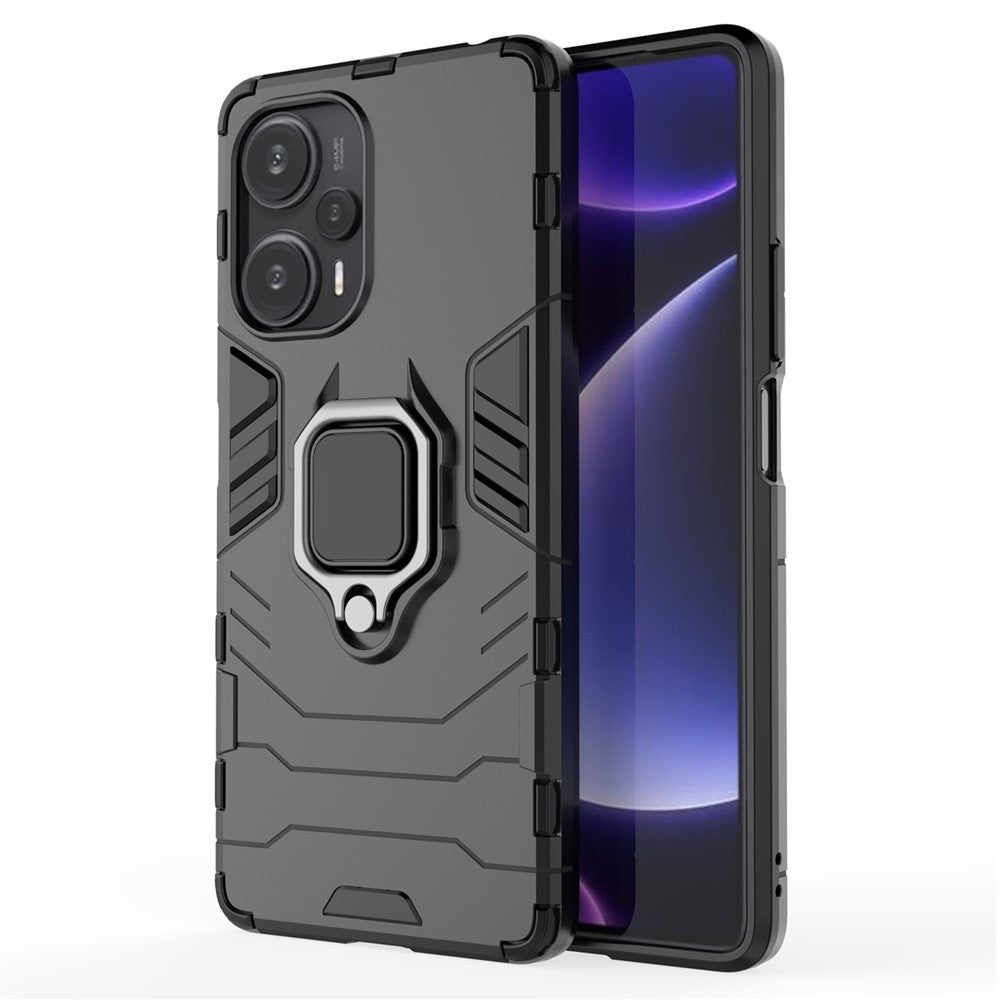 Xiaomi Redmi Note 12 Turbo / Poco F5 5G mjukt TPU hårt PC stötsäkert fodral ringhållare cykelställ mobilskal