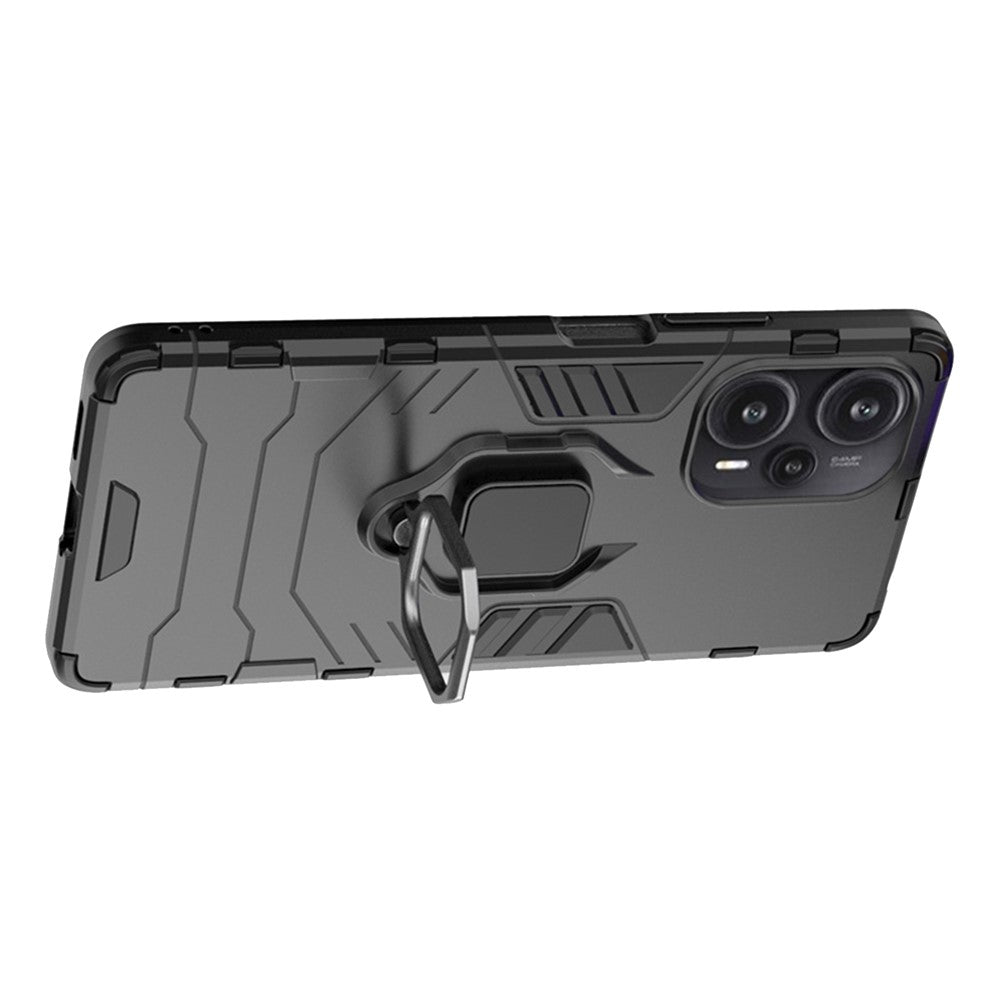 Xiaomi Redmi Note 12 Turbo / Poco F5 5G mjukt TPU hårt PC stötsäkert fodral ringhållare cykelställ mobilskal