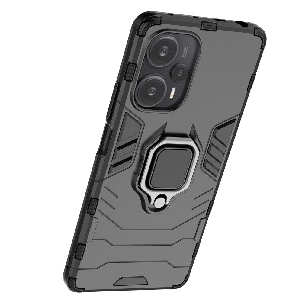 Xiaomi Redmi Note 12 Turbo / Poco F5 5G mjukt TPU hårt PC stötsäkert fodral ringhållare cykelställ mobilskal