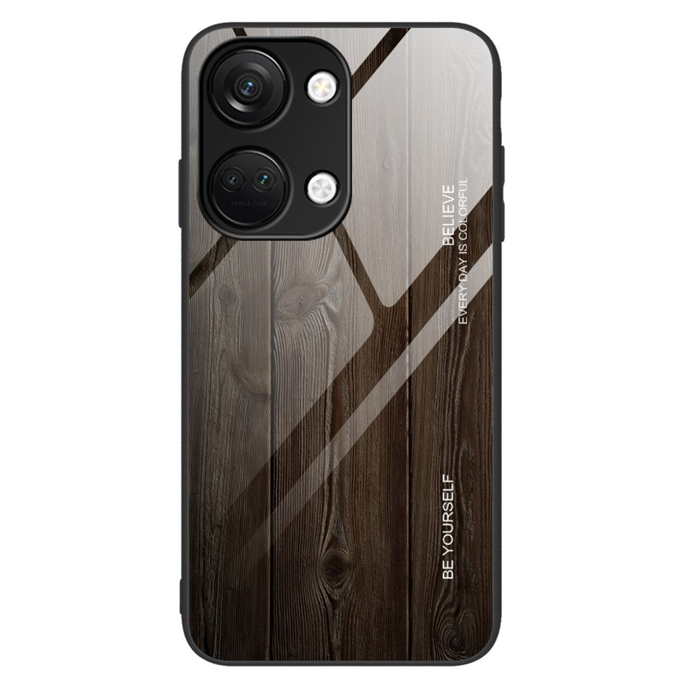 Til OnePlus Nord 3 5G / Ace 2V Bagcover med Træmønster Anti-ridse TPU + Hærdet Glas Telefoncover