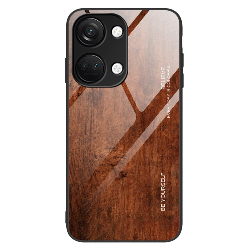 Til OnePlus Nord 3 5G / Ace 2V Bagcover med Træmønster Anti-ridse TPU + Hærdet Glas Telefoncover