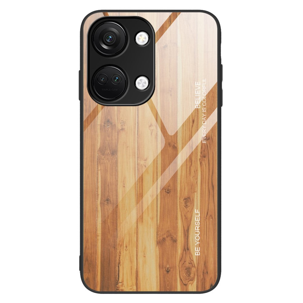 Til OnePlus Nord 3 5G / Ace 2V Bagcover med Træmønster Anti-ridse TPU + Hærdet Glas Telefoncover