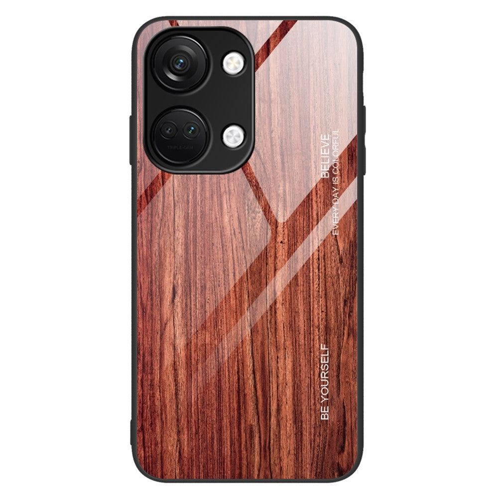 Til OnePlus Nord 3 5G / Ace 2V Bagcover med Træmønster Anti-ridse TPU + Hærdet Glas Telefoncover