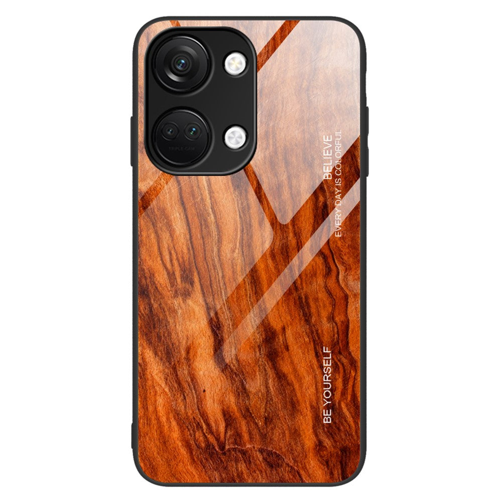 Til OnePlus Nord 3 5G / Ace 2V Bagcover med Træmønster Anti-ridse TPU + Hærdet Glas Telefoncover