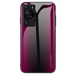 For Huawei P60 Carbon Fiber Texture Case Anti-Scratch Soft TPU + Tempered Glass Cover