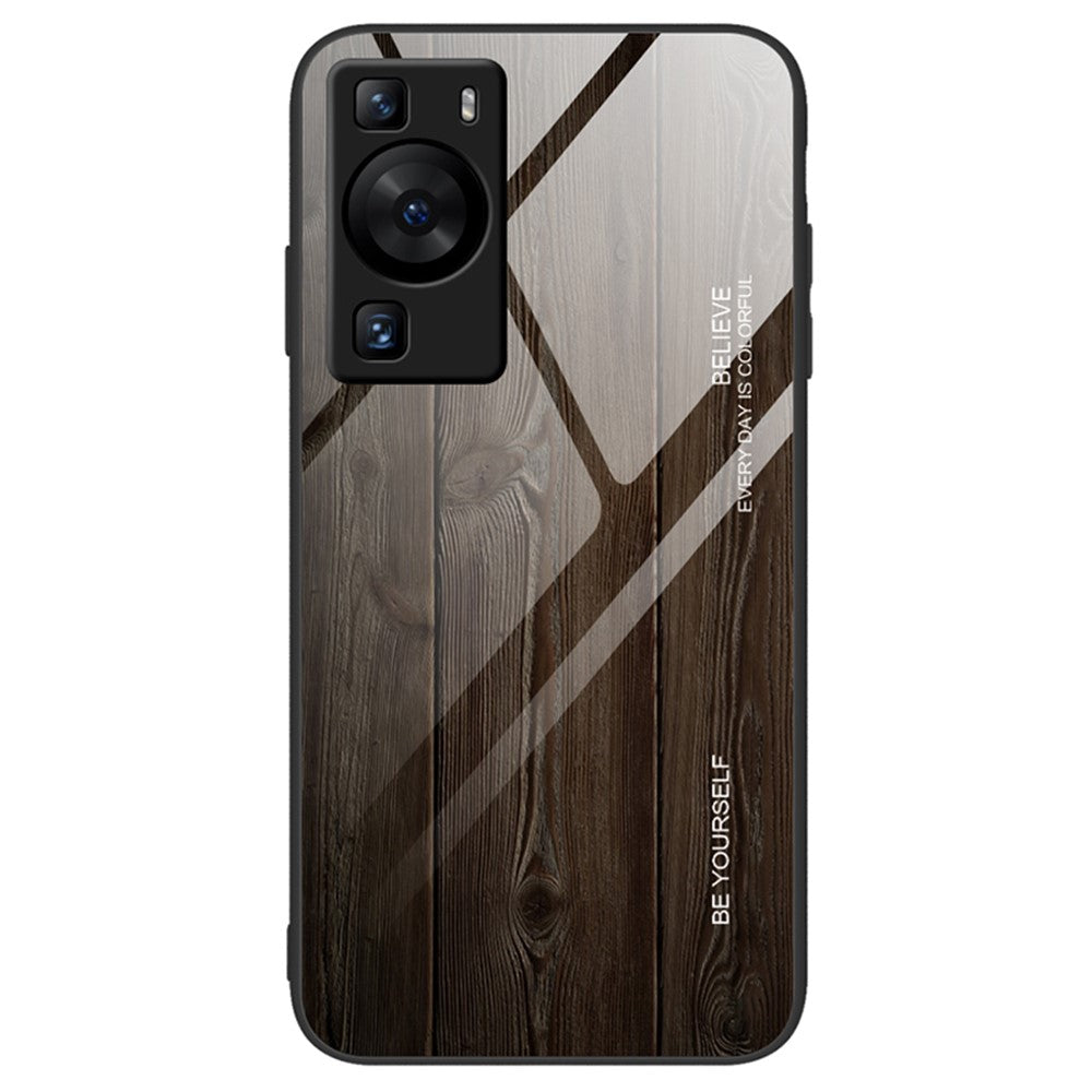 Huawei P60 Trämönster mobilskal Härdat Glas + TPU Stötskyddande Skal