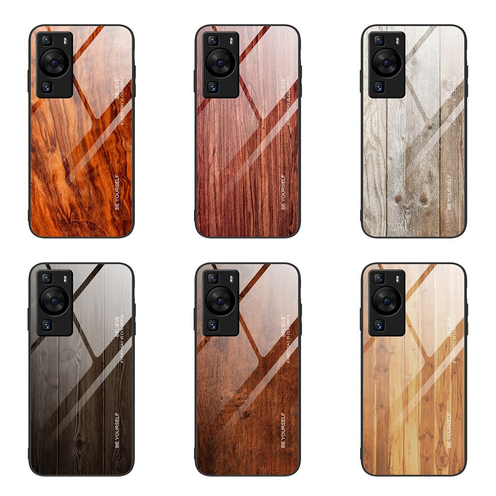 Huawei P60 Trämönster mobilskal Härdat Glas + TPU Stötskyddande Skal