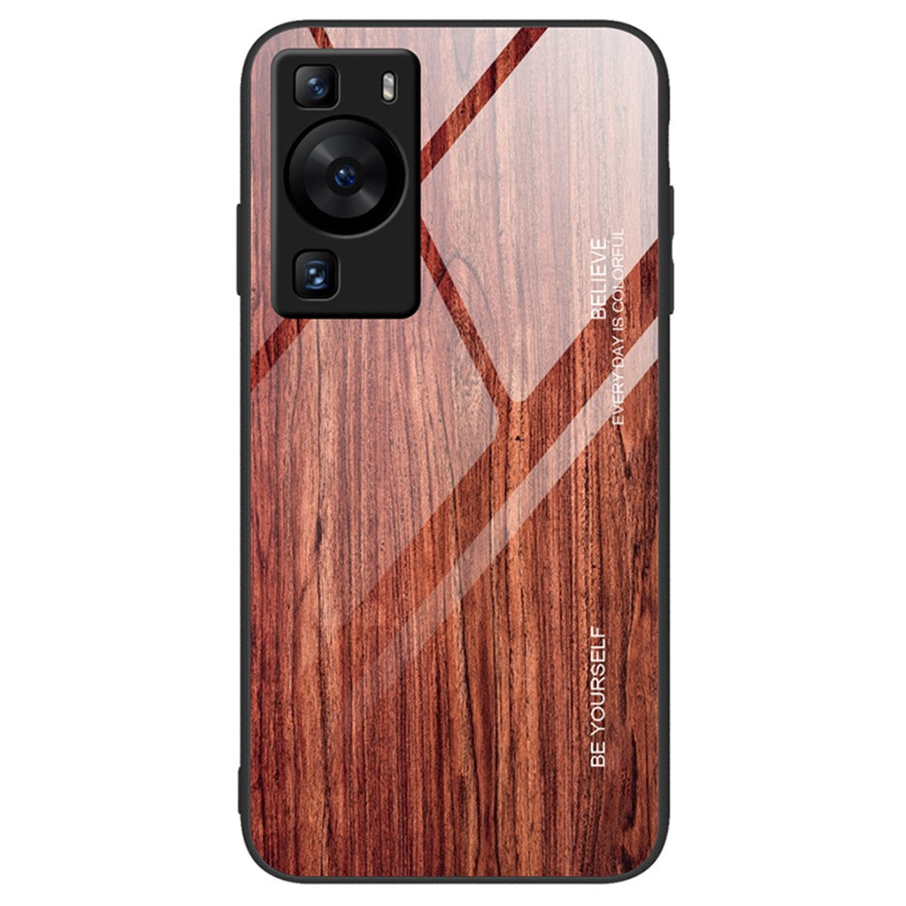 Huawei P60 Trämönster mobilskal Härdat Glas + TPU Stötskyddande Skal
