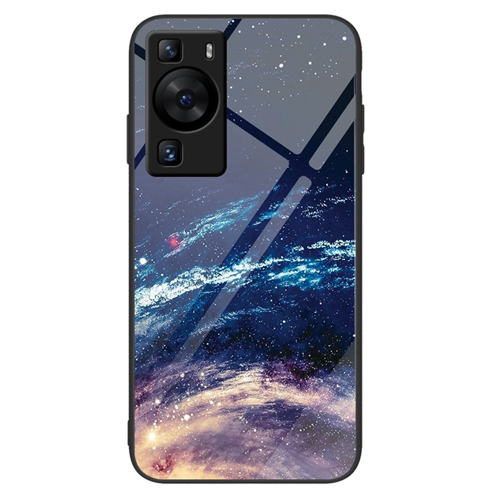 Huawei P60 Reptåligt Härdat Glas Bakstycke PC+TPU Mönster Tryck mobilskal