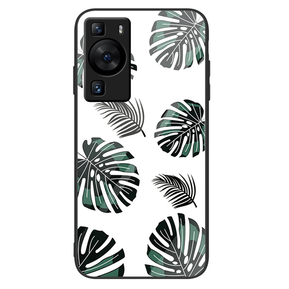 Huawei P60 Reptåligt Härdat Glas Bakstycke PC+TPU Mönster Tryck mobilskal