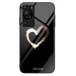 Huawei P60 Reptåligt Härdat Glas Bakstycke PC+TPU Mönster Tryck mobilskal