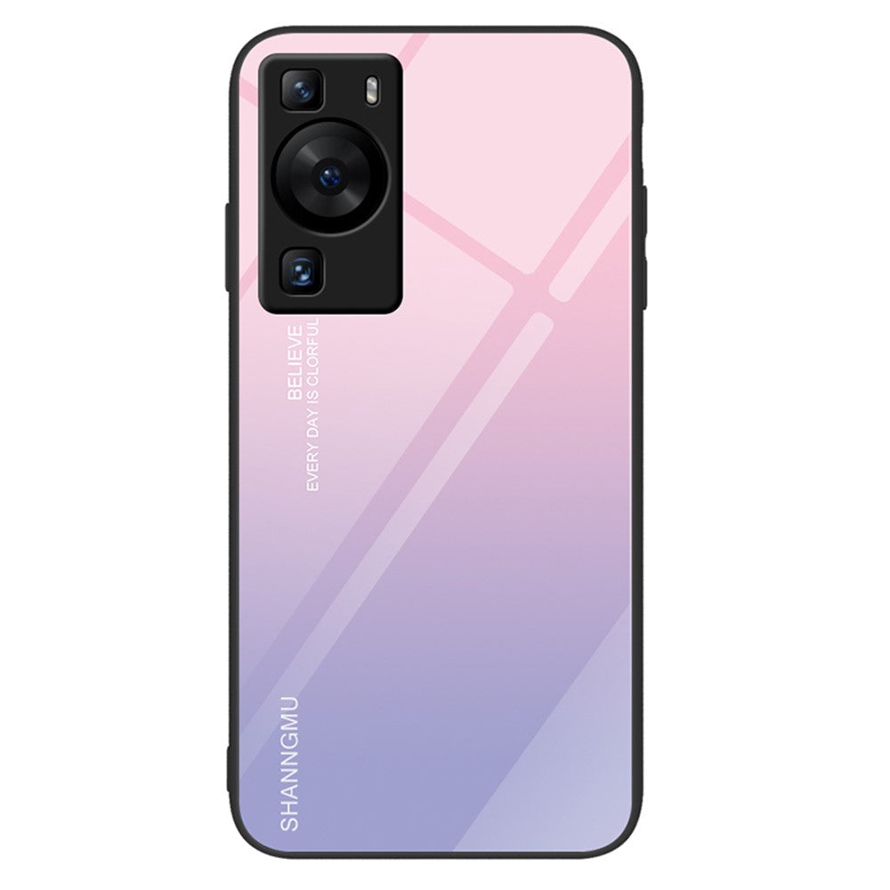 Huawei P60 Reptåligt Härdat Glas Bakstycke PC+TPU Mönster Tryck mobilskal