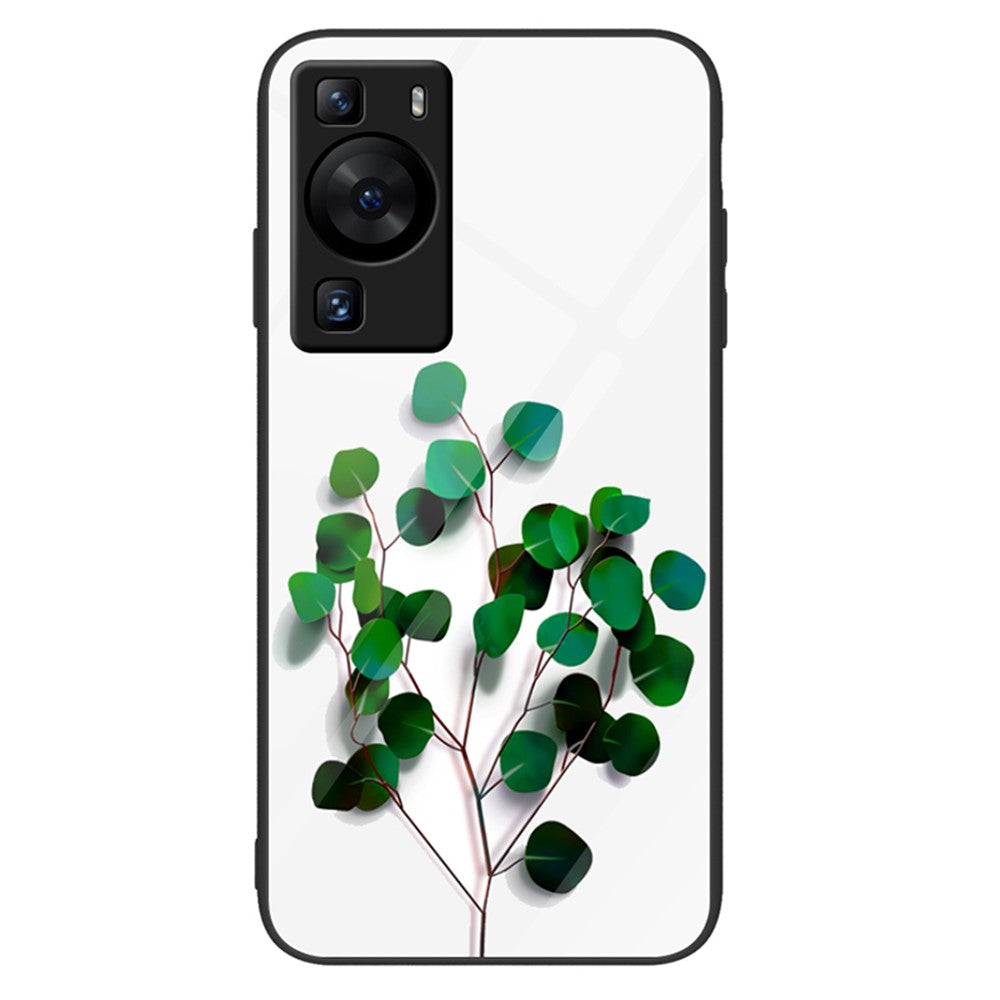Huawei P60 Reptåligt Härdat Glas Bakstycke PC+TPU Mönster Tryck mobilskal