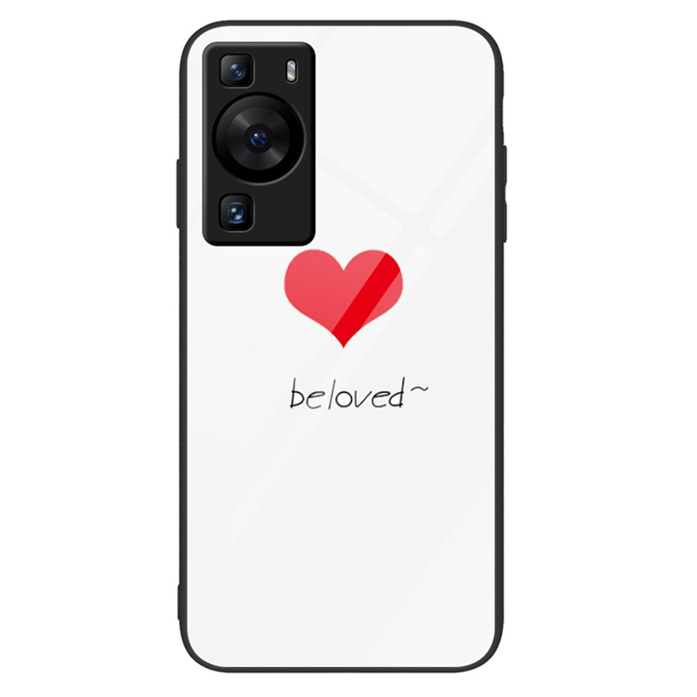 Huawei P60 Reptåligt Härdat Glas Bakstycke PC+TPU Mönster Tryck mobilskal