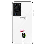Huawei P60 Reptåligt Härdat Glas Bakstycke PC+TPU Mönster Tryck mobilskal