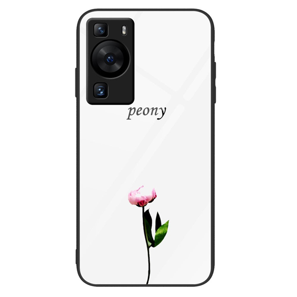 Huawei P60 Reptåligt Härdat Glas Bakstycke PC+TPU Mönster Tryck mobilskal