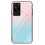 Huawei P60 Reptåligt Härdat Glas Bakstycke PC+TPU Mönster Tryck mobilskal